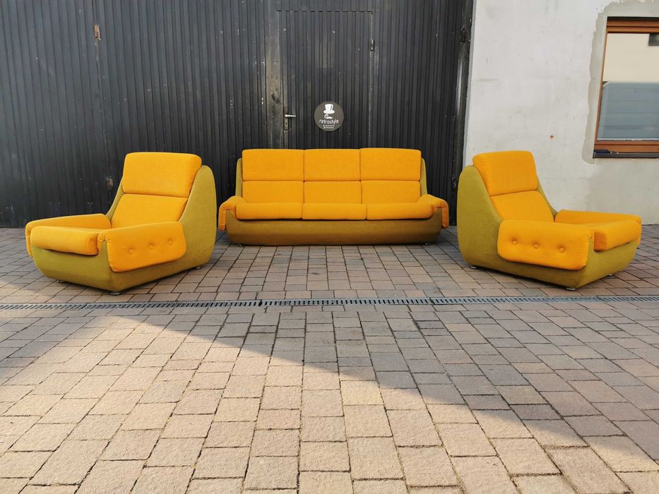 Sofa+ fotele JITONA Space Age, Czechosłowacja '70 Design- SUPER STAN!