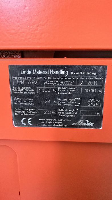 Porta-Paletes Linde L14  "Stacker"