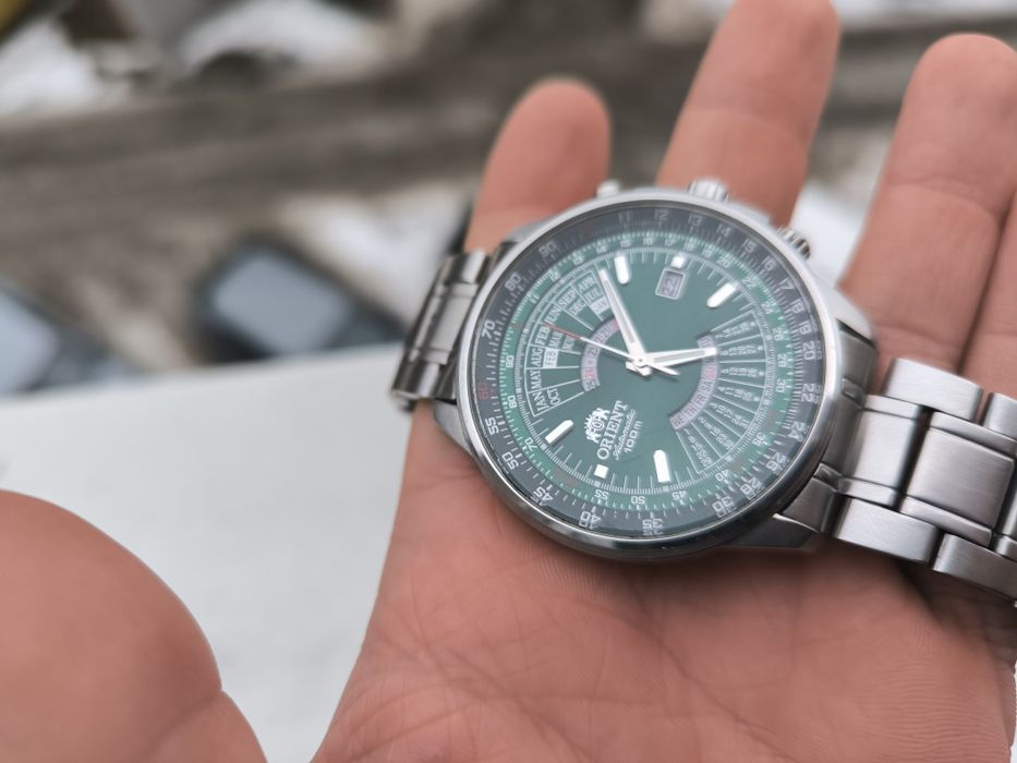 Najnowsza generacja zegarek orient multi year cesarski patelnia zieleń