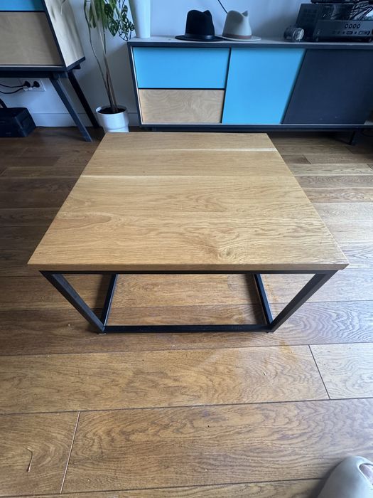 Stolik loft z blatem debowym