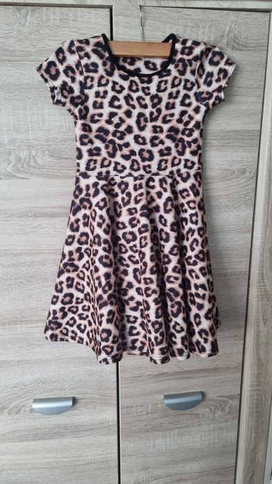 Sukienka lampart 7-8 lat