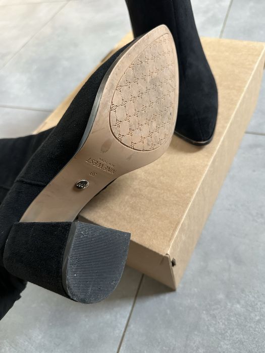 Nine West Jasmin botki na słupku czarne szpic 39