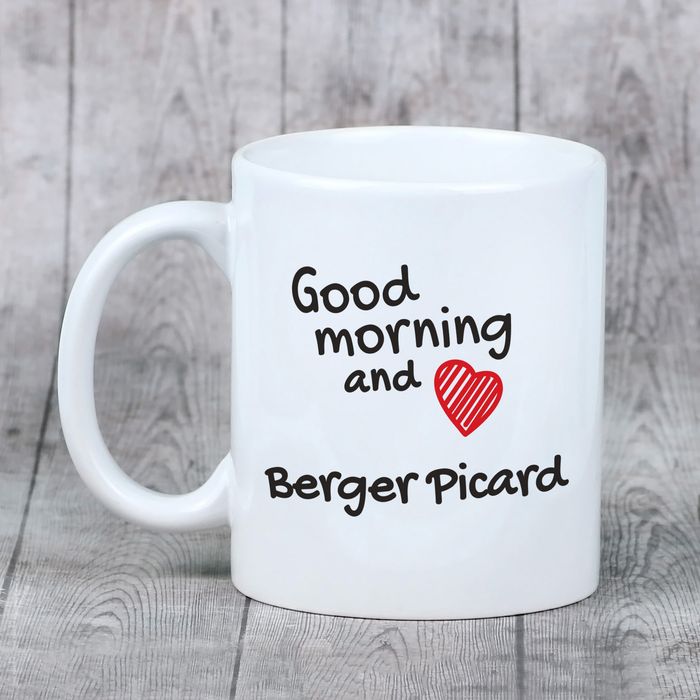 Owczarek pikardyjski kubek z psem good morning Art-Dog