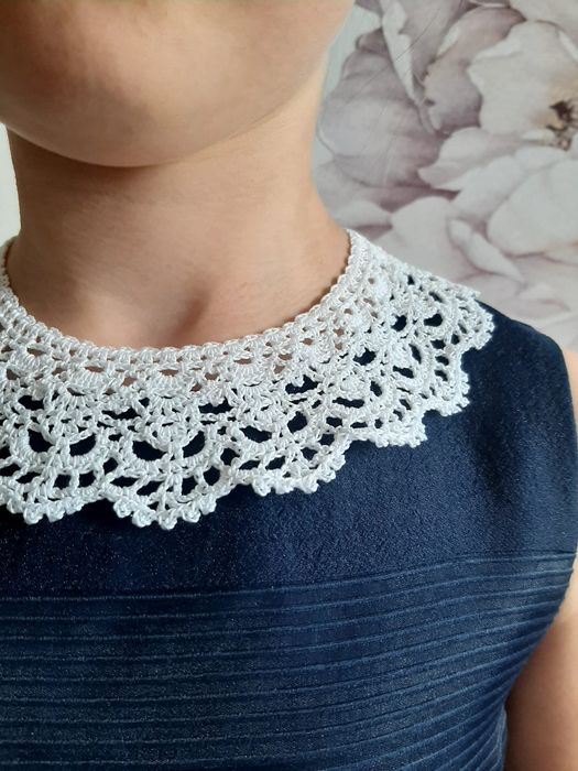 Biały kołnierzyk bawełniany dla dziewczynki