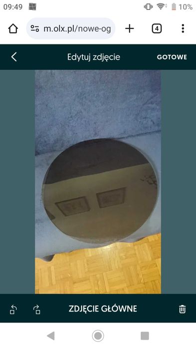 Szklany blat okrągły 65cm średnicy