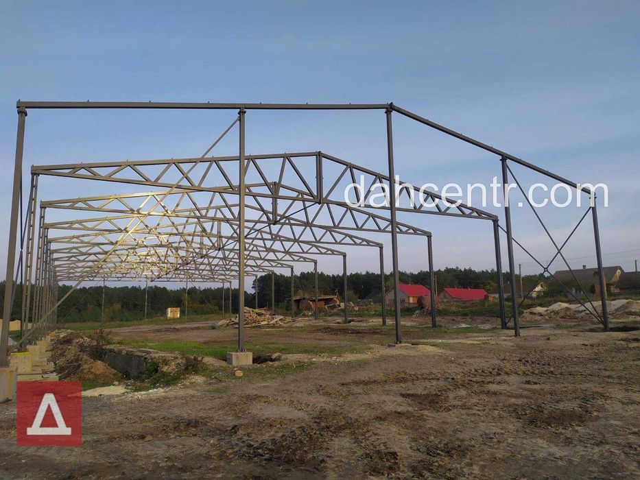 Каркас ангару 22х54х5 - металевий прямостінний під замовлення.