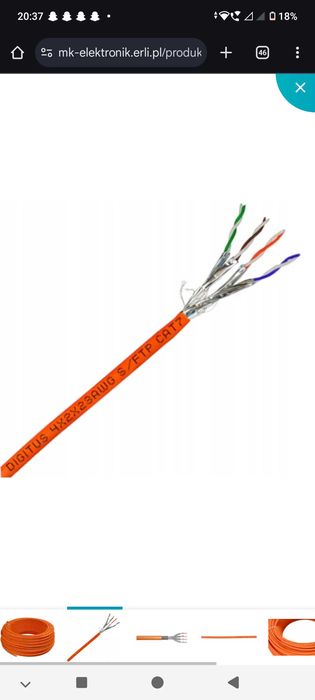 Kabel Skrętka S/FTP kat.7 drut LSOH DIGITUS na sztuki od 1m-45m