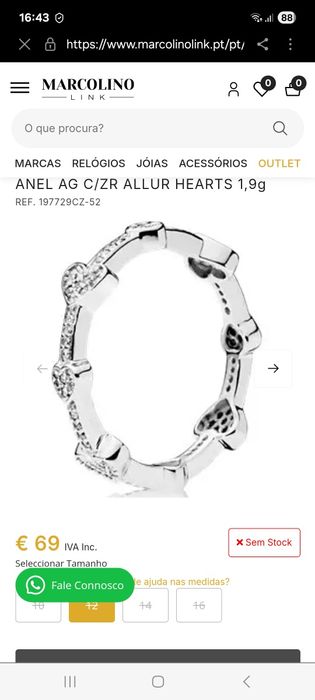 Anel Pandora Allur hearts