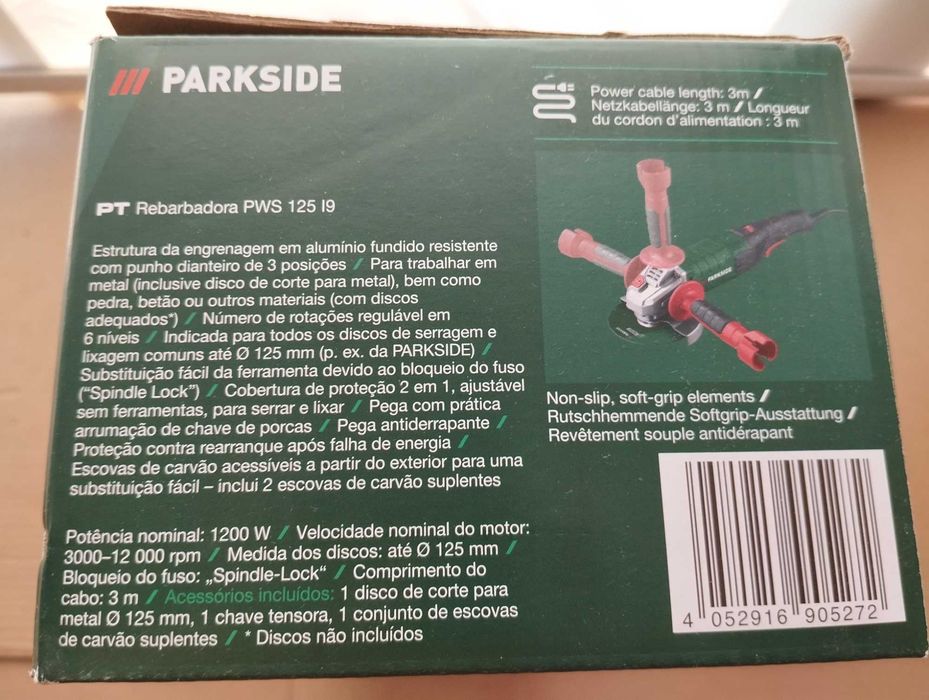 Rebarbadora Parkside PWS 125 I9  *** NOVA ***