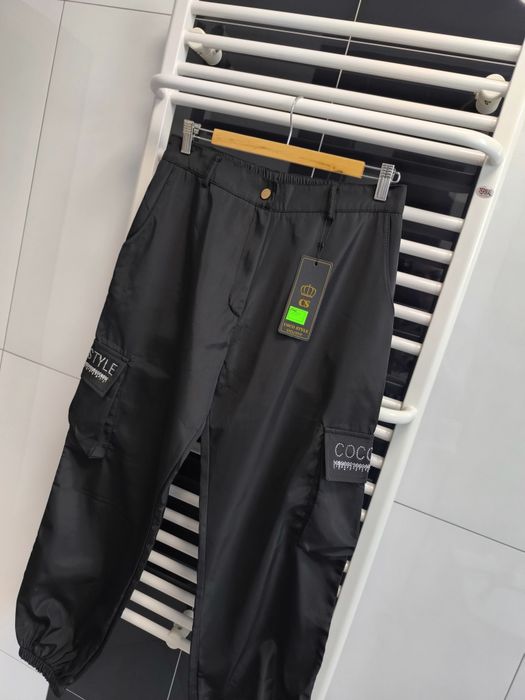 Czarne bojówki ortalionowe Coco Style Exclusive | nowe z metką | M/L