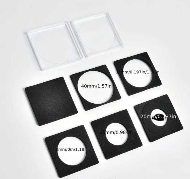 Kapsle na monety pudełka holder 5x5 cm 40mm -20mm - 40 sztuk KOMPLET