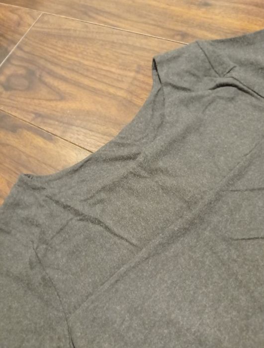 Nowa sukienka szary beż khaki Moda Fresca długi rękaw oversize