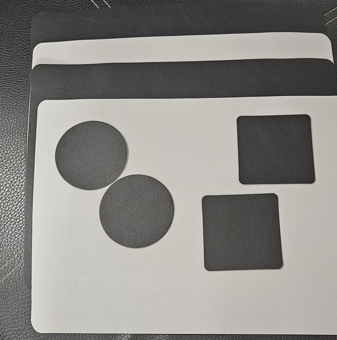 Zestaw 8 skórzanych dwustronnych podkładek na stół