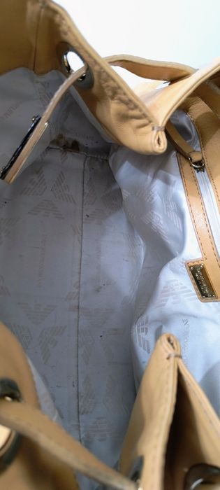 Skórzane torba Emporio Armani citybag, birken
