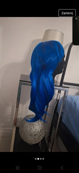 Peruka nowa cosplay długa czerwona lub niebieska