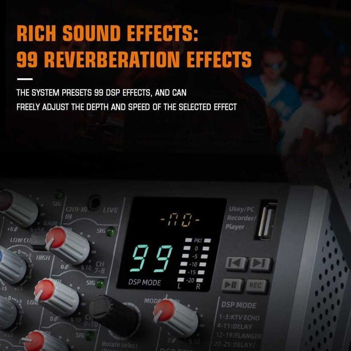 Vende-se mesa de mistura 10 canais, BT, MP3, efeitos