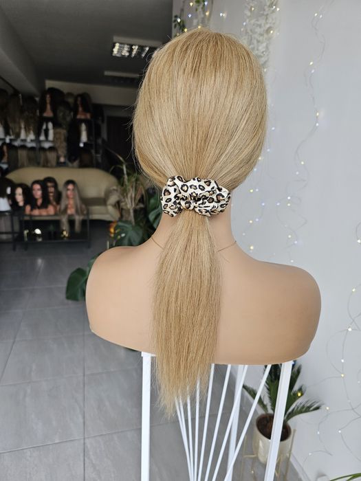 Peruka z włosów naturalnych Patrycja beżowy blond 50 cm lacefront