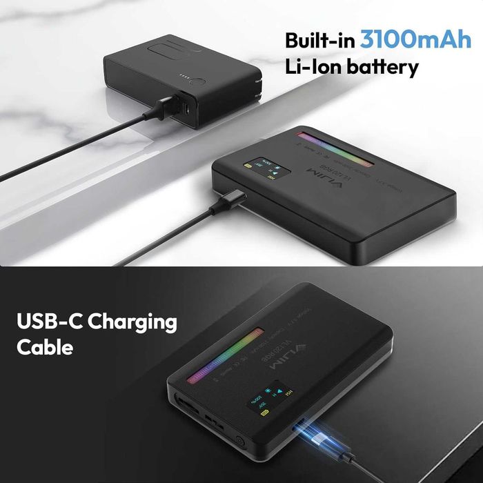Luz LED RGB Ulanzi VL120 Bateria 3100mAh – Ideal para Vlog/Foto NOVO