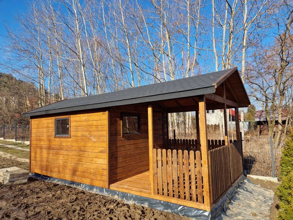 Domek letniskowy 6,5x3m (domek na działkę, domek z tarasem)