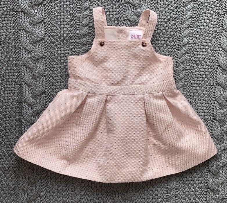 Ted Baker sukienka 62 68 różowa pudrowa brokat zlota stan bdb