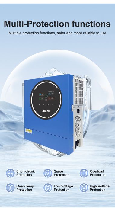 Гібридний інвертор Anenji ANJ-5KW-48V-WIFI, новий та тихий!