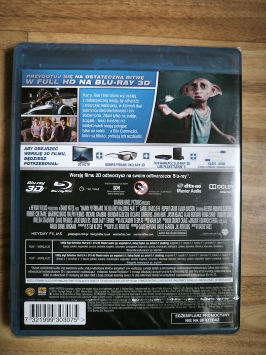 Harry Potter 3D Insygnia Śmierci 1 blu-ray