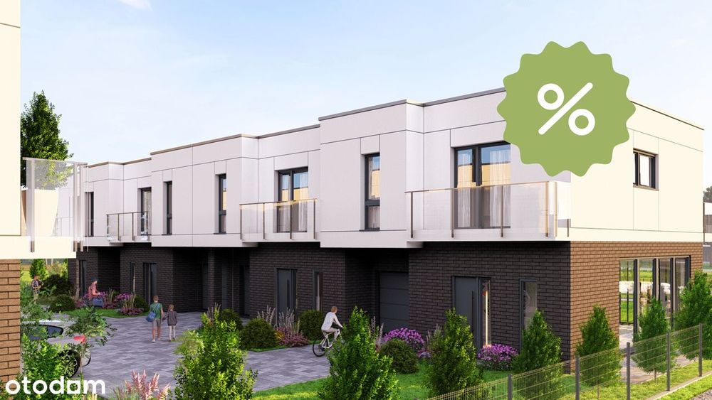 Nowoczesny dom szeregowy 114m² 7B | Garaż, ogród i taras | Lipiec 2026