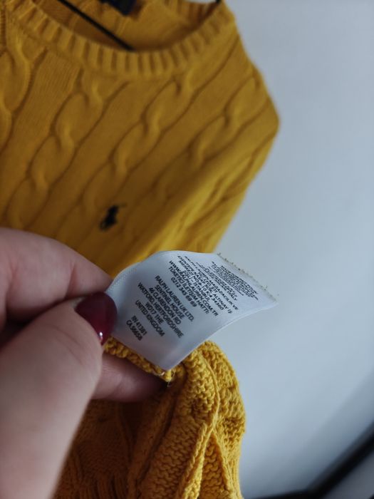 Ralph Lauren sweter warkocz męski logowany  L