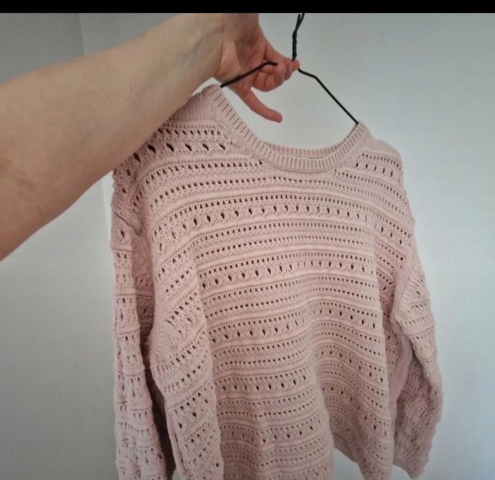 Mark&Spancer bawełniany sweter pudrowy róż