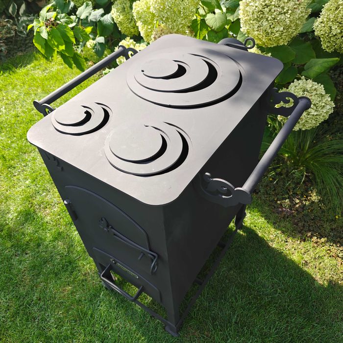 Буржуйка, піч на дровах, до 100кв.м печь с тремя конфорками, сталь 4мм