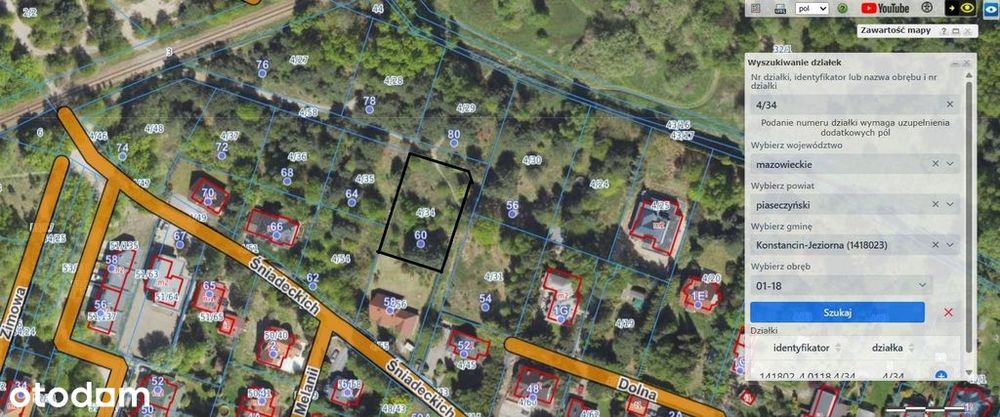 Działka budowlana 998 m² – Konstancin-Jeziorna