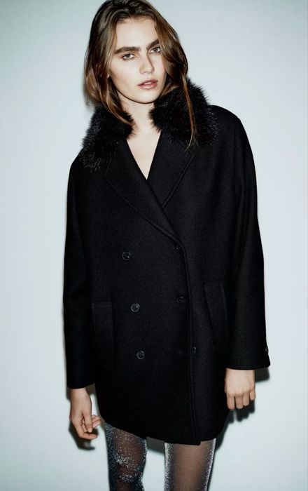 Нове чорне пальто з вовни Zara розмір xs/s