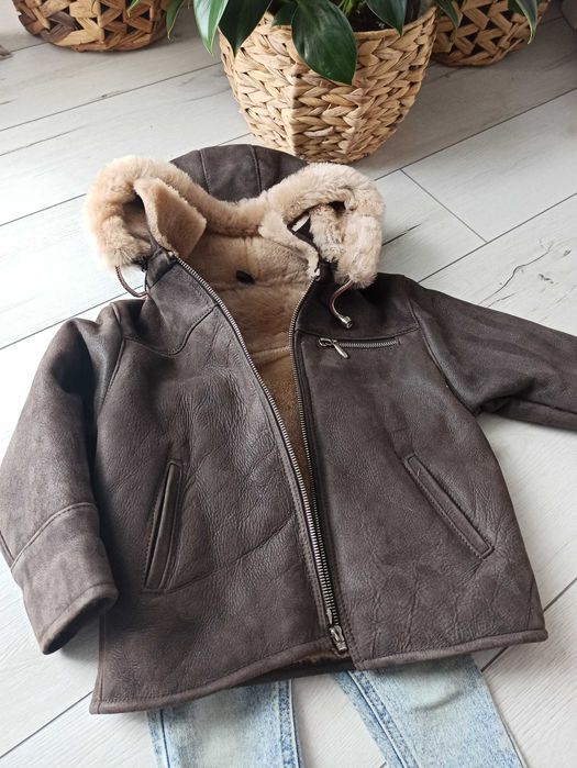 Kurtka płaszczyk kożuszek skórzany rozmiar 92