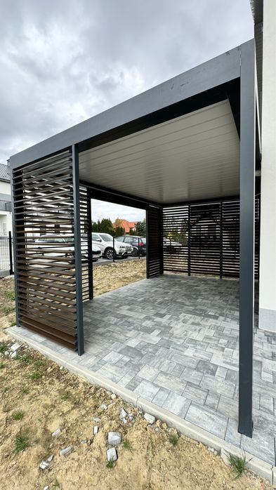 Pergola Lamelowa z otwieranym dachem, oświetleniem i montażem, 6x4m