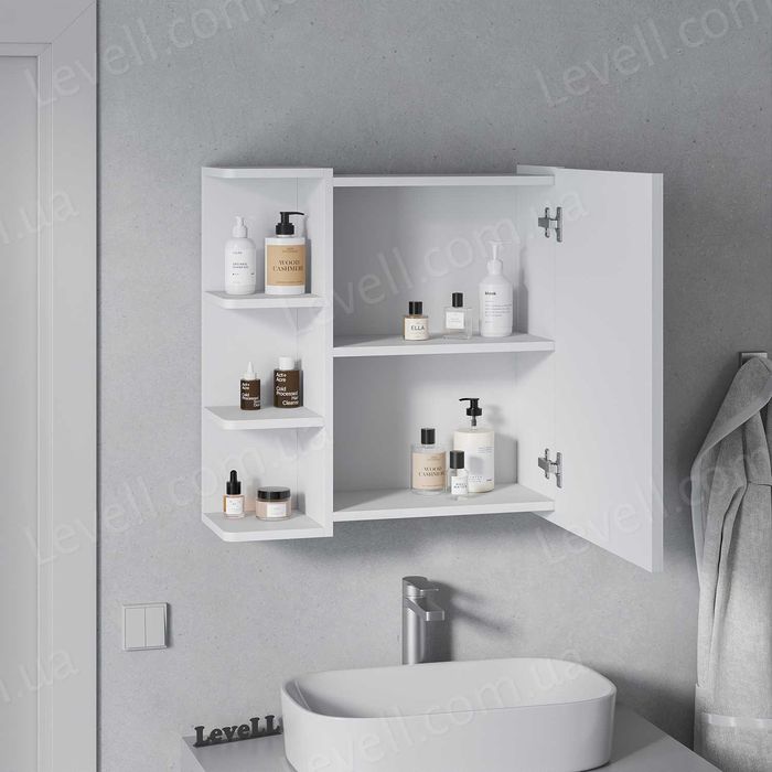 Навісна полиця  шафа із дзеркалом у ванну