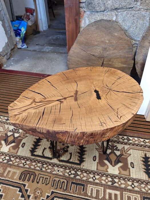 Stolik dębowy plaster