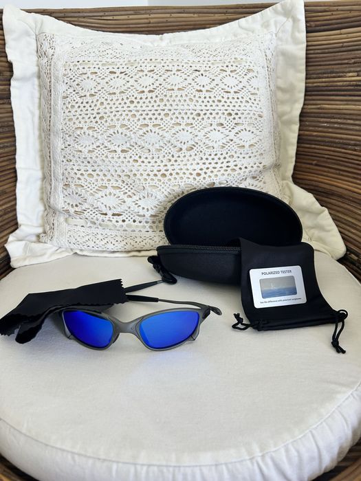 Óculos juliet cinza e azuis (metal)