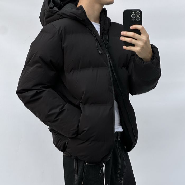 Пуховик Pull&Bear Чорний Дутий Зимова Куртка Пулбір puffer jacket