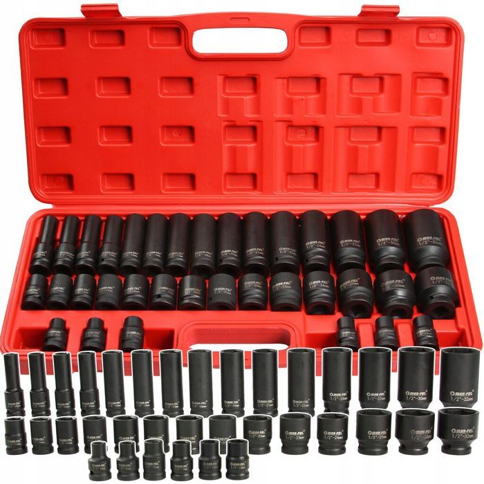 Nasadki Udarowe Zestaw Nasadek Udarowych Klucze 1/2" 8-32Mm 6Kąt 35