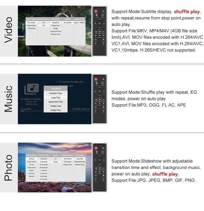 Multi Media Player 1080 AGPTEK leitor sem uso