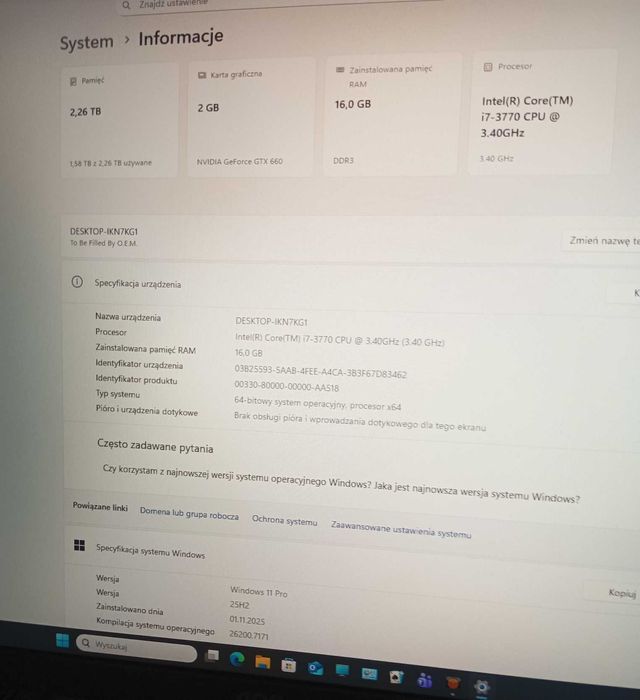 komputer i7-3770  LGA 1155