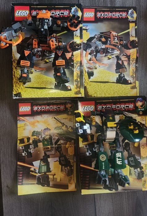 LEGO Exo-Force лот из двух наборов б/у 8100 Cyclone Defender + 8101 Claw Crusher, цена за оба суммарно, коробки и инструкции, описание