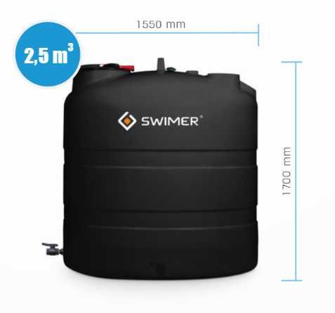 Zbiornik na deszczówkę do wody SWIMER RAIN WATER TANK ECO LINE 2500 L