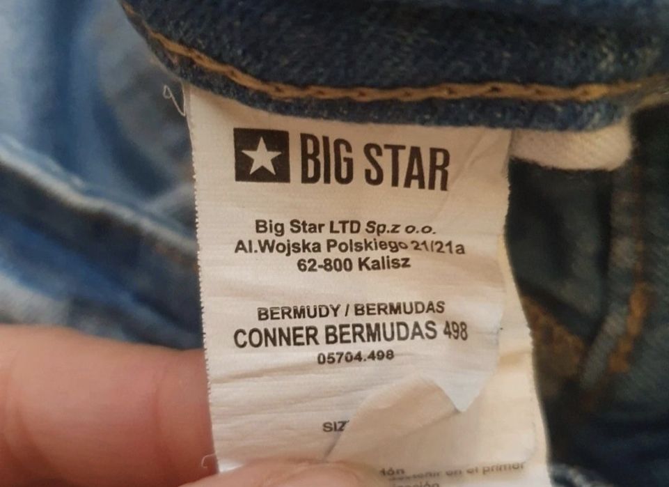 Spodenki jeansowe Bermudy męskie,Big Star,r.L