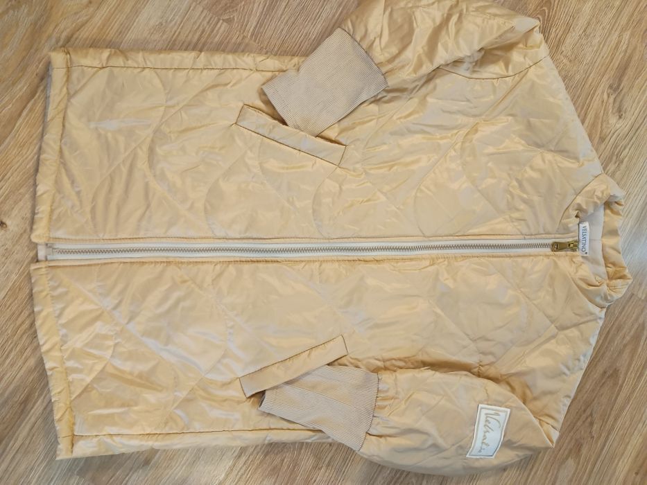 Kurtka damska jesienno-wiosenna ze stójką długa velsatino