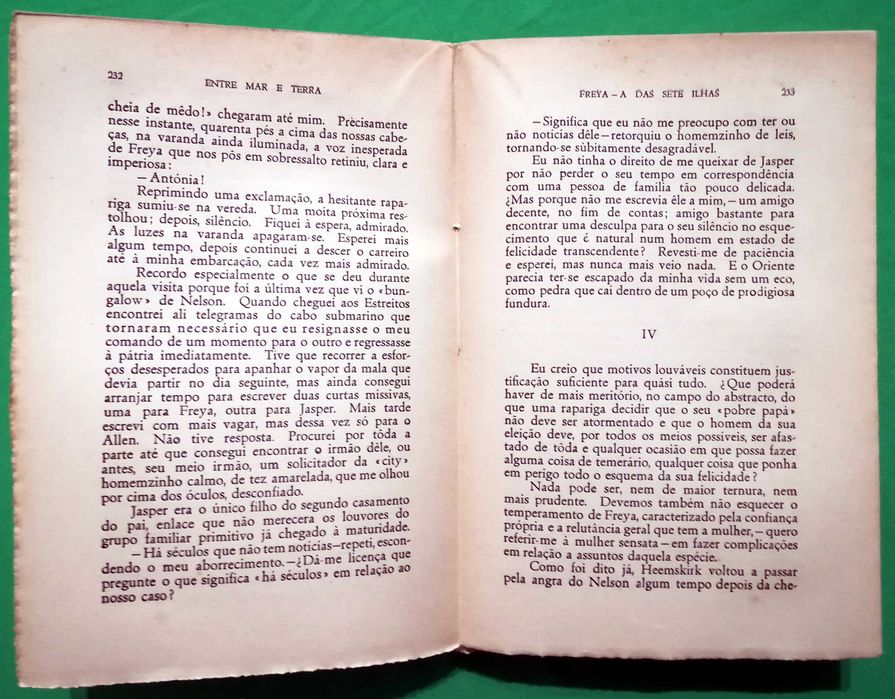Entre terra e mar, 1ª edição (1944) , Joseph Conrad, livro por abrir