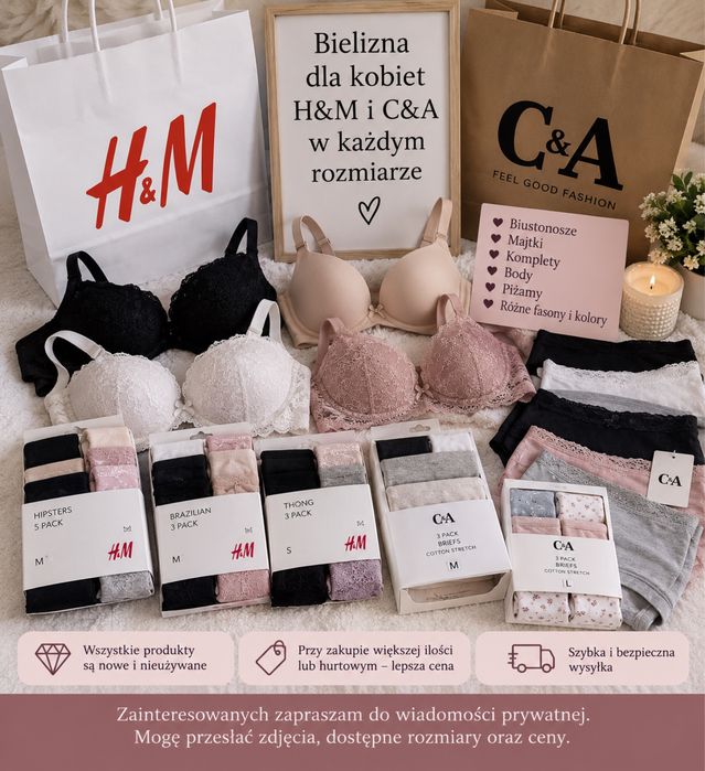 Nowa bielizna damska H&M i C&A