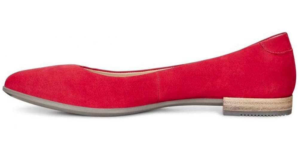 ECCO Baleriny damskie - SHAPE POINTY - r 35 - czerwone, nubukowe