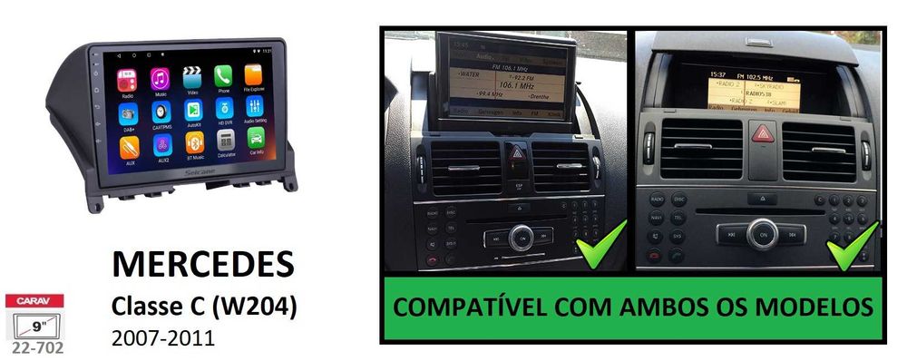 Rádio 2DIN 9" • Mercedes Classe C (W204) • Android C200 C220 [4+64GB]