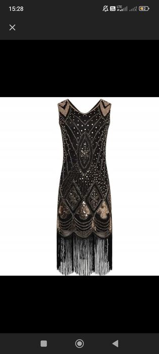 Sukienka cekinowa Gatsby lata 20 -XL